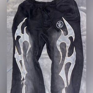 HellStar Sweatpants with White Flame Design